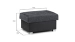 Shannon Footstool - Black/Grey - 77 CM