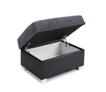 Shannon Footstool - Black/Grey - 77 CM