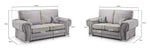 Verona Fullback Sofa - Grey 3+2 Set - 193 x 169 CM