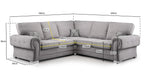 Verona Fullback Sofa - Grey Large Corner - 240 x 240 CM