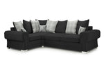 Verona Scatterback Sofa - Black Left Hand Facing Corner - 263 x 180 CM