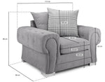 Verona Scatterback Sofa - Grey Armchair - 113 CM
