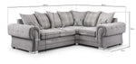 Verona Scatterback Sofa - Grey Right Hand Facing Corner - 263 x 180 CM