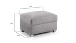Verona Footstool - Grey - 75 CM