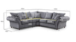 Richmond Fullback Sofa - Grey Large Corner - 270 x 270 CM