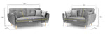Zinc Sofa - Grey 3+2 Set - 196 x 153 CM