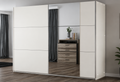 Bastia  200cm Sliding Door Wardrobe  White with Mirror