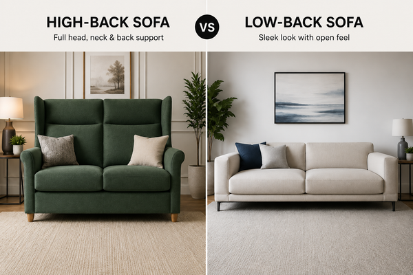 High-Back vs. Low-Back Sofas: Style, Comfort & Space Guide