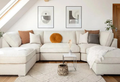white fabric sofa