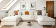 white fabric sofa