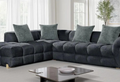 Genoa Charcoal Fabric Corner Sofa 