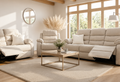 Stanley Beige Fabric 3+2+1 Seater Manual Recliner Sofa Set