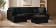 black u shape sofas
