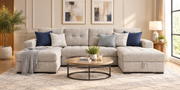 Warm Neutral Living Room with Sectional Sofa