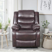 Conrad Brown Leather Manual Recliner Armchair