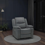 Harald Grey Fabric Electric Recliner Armchair