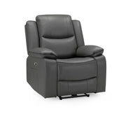 Harald Grey Faux Leather Electric Recliner Armchair