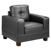 Jerry Black Faux Leather Armchair