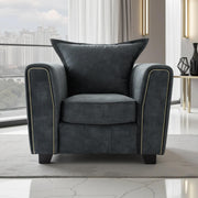 Serena Charcoal Black Fabric Armchair
