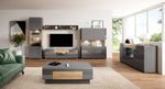 Toledo 05 Display Cabinet 61cm [Front Grey Gloss & San Remo Oak with Grey Matt Carcass] - Lifestyle Image
