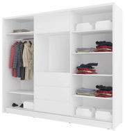 TV Sliding Door Wardrobe 254cm [White] -  Interior Layout  