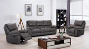 Boston Leather Aire Recliner Sofa Suite - Grey 3S+1R+1R Set