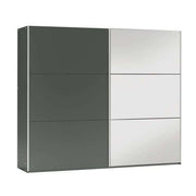 VIGO 250cm Sliding Door Wardrobe Graphite+Mirror 