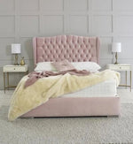 Rosa Chesterfield Winged Fabric Bed - 4ft 6in Double 