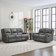 Gray reclining sofa set in a modern living room 