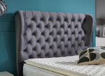 Ollie Grey Fabric Bed - 6ft Super King Size 