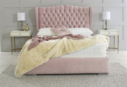 Rosa Chesterfield Winged Fabric Bed - 3ft Single 