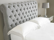 Canterbury Chesterfield Sleigh Fabric Bed - 4ft Small Double 