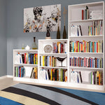 4 You Medium Wide Bookcase in Pearl White 