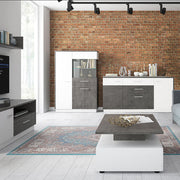 Zingaro 2 door 2 drawer 1 compartment sideboard in Grey and White