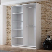 VIGO 150cm Sliding Door Wardrobe White+Mirror 