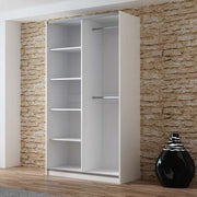 VIGO 120cm Sliding Door Wardrobe White+Mirror 