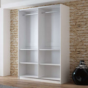 VIGO 150cm Sliding Door Wardrobe White+Mirror 