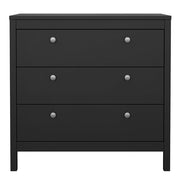 Madrid Chest 3 drawers in Matt Black