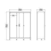 Madrid Wardrobe with 3 doors in Matt Black