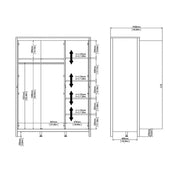 Madrid Wardrobe with 3 doors in Matt Black