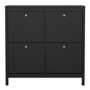 Madrid Shoe cabinet 4 Compartments in Matt Black