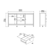 Madrid Sideboard 2 doors + 3 drawers in Matt Black