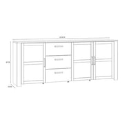 Bohol Large Sideboard in Riviera Oak/White