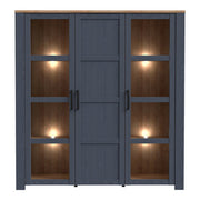 Bohol Large Display Cabinet in Riviera Oak/Navy