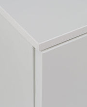 Sienna Wide Chest of 4 Drawers and 2 Doors in White/White High Gloss