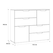 Sienna Abstract Chest of in White/White High Gloss