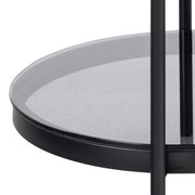 Bayonne Oval Coffee Table with Smoked Glass Top 