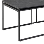 Infinity Square/Coffee Table Setin Matt Black Set of 3 