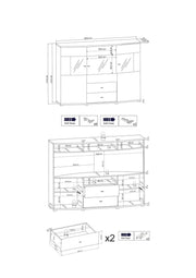 Dera 81 Sideboard Display Cabinet 160cm