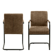 Adele Dining Chair in Light Brown Fabric Set of 2 